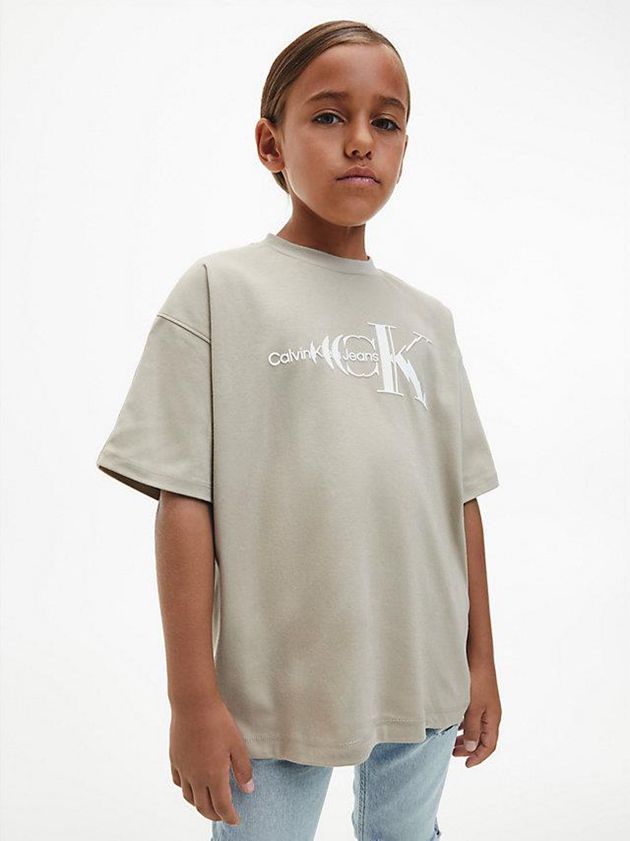 Calvin Klein USA Logo Boys T-Shirt Grey 8624759-NS